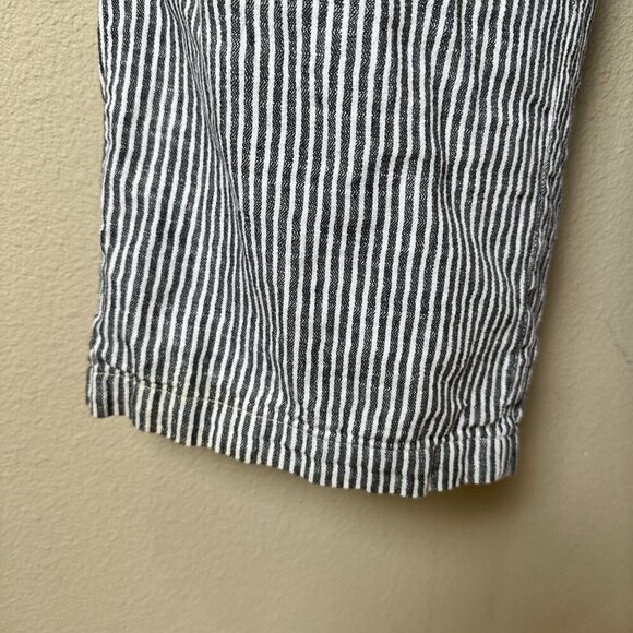OLD NAVY Linen Drawstring Wide Leg Pants Trousers Striped Size Medium Petite - Picture 5 of 10